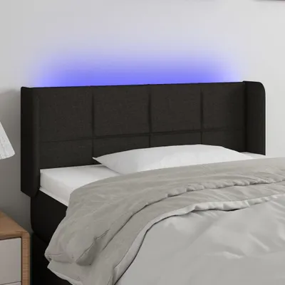 Produktbild von The Living Store LED Kopfteil Schwarz 103x16x78/88 cm Stoff