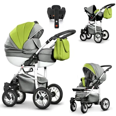 Produktbild von Kinderwagen-Set Craft Eco 5 in 1 inkl. Sportsitz, Autositz, Iso Base und Zubehör - 17 Teile - in 16 Farben