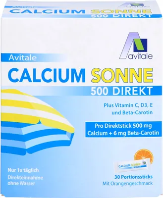 Produktbild von Calcium Sonne 500 Granulat mit Orangengeschmack, 30 St. Sticks