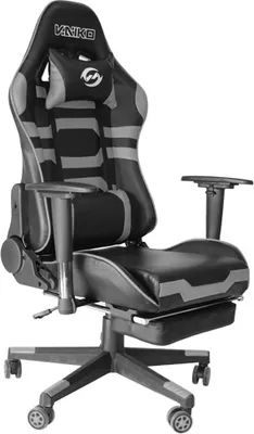 Produktbild von Bürostuhl Gaming Schreibtischstuhl Drehstuhl Race Chair Sportsitz + Beinauflage, schwarz/grau