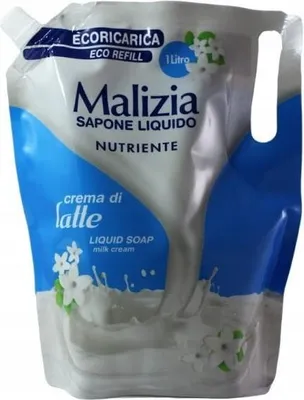 Zdjęcie produktu dla Malizia mydo w pynie krem mleczny 1000 ml opakowanie uzupeniajce