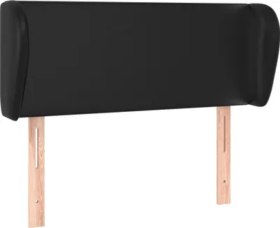 Produktbild von vidaXL Kopfteil mit Ohren Schwarz 103x23x78/88 cm Kunstleder