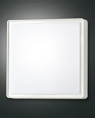 Produktbild von Oban Quadratische Deckenleuchte IP65 aus weißem Polycarbonat für den Innen- und Außenbereich, E27-Fassung 2x30W max., Hohe Schutzart, Code 3225-65-102