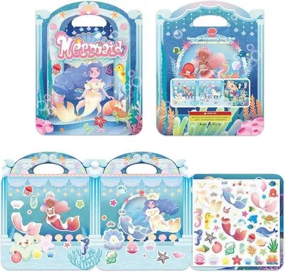 Produktbild von Famanu Stickerbuch für Kinder 2-4 Jahre - Wiederverwendbare Meerjungfrau-Sticker