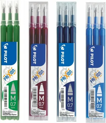Produktbild von Pilot Frixion Ball Ersatzminen 0.7 -3x grün,3x weinrot,3x schwarzblau,3x skyblue
