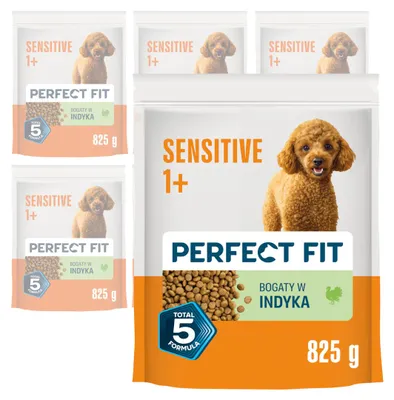 Zdjęcie produktu dla Perfect Fit Sensitive 1+ 6x825g Sucha Karma Dla Dorosłych Psów Ras Miniaturowych i Małych Bogata w Indyka