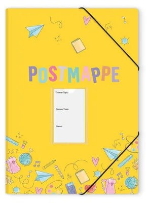 Image de Classeur A4 pour l'école, robuste, avec élastique de maintien, couleur jaune, en polypropylène, avec 3 rabats intérieurs