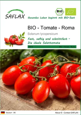 Produktbild von SAFLAX - BIO - Tomate - Roma - Solanum lycopersicum - 15 Samen