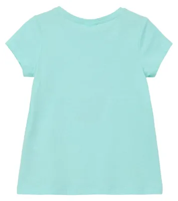 Produktbild von s.Oliver T-Shirt mit Rundhalsausschnitt, kurzen Ärmeln, Front-Print und ausgestellter Passform