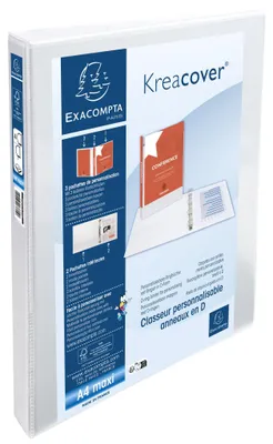 Image de EXACOMPTA Classeur à anneaux de présentation, A4, blanc, anneau 4D