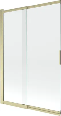 Produktbild von Mexen Fox Duschwand 2-flügelig verschiebbar 120 x 150 cm, transparent, gebürstetes Gold - 891-120-002-55-00