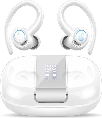 Produktbild von Bluetooth Kopfhörer Sport, Kopfhörer Kabellos Bluetooth 5.3 mit Ohrhaken, In Ear Kopfhörer mit ENC Mic, LED-Anzeige, Touch Control, IP7 Wasserdicht