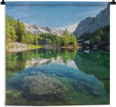 Produktbild von MuchoWow® Wandteppich Wandbehang Wasser - Berge - Felsen 60x60 cm Tapisserie Dekoration Wandtuch - Dekorationen - Wand Decke