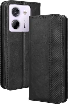 Produktbild von Xiaomi Poco M7 Pro 5G Hülle - Coverup Vintage Style Klapphülle - Schwarz