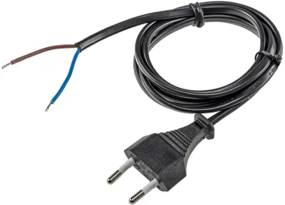 Produktbild von ChiliTec 18569 Netzkabel Euro, blankes Ende, 1,5m H03VVH2-F2 0,75 mm² 2,5A/250V schwarz