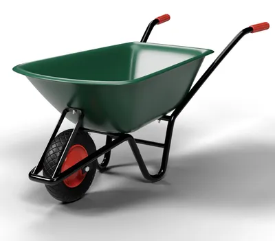Produktbild von Schubkarre Polypropylen Grün 100 Liter 150 Kilogramm Luftreifen Robust Ergonomisch Bau Hof Garten Karre
