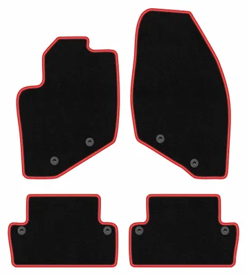 Immagine prodotto di Tappetini in moquette per Volvo S60 I 2000-2009 (liftback) – set 4 pezzi, nero/rosso, su misura – Wielganizator CARLUX