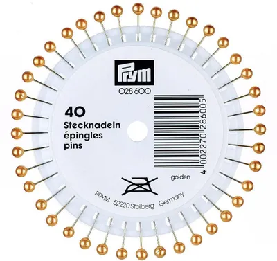 Stecknadeln mit Perlenkopf, gehärteter Stahl, 0,58 x 40 mm, 40 St.