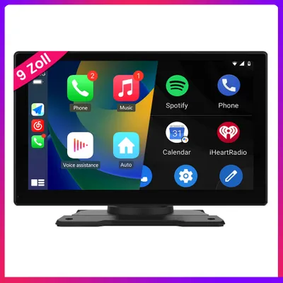 Produktbild von Awesafe 7 Zoll carplay Navigationsgerät Black GPS Bluetooth android auto goole waze navi Länderkarte zestaw głośnomówiący AUX audio
