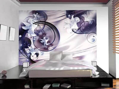 Produktbild von Vlies Fototapete 350x256 cm Tapeten Wandtapete XXL Abstrakt Blumen Lilien a-A-0050-a-c