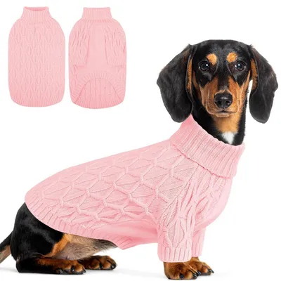 Immagine prodotto di Maglione per cani, rosa, taglia M, caldo e confortevole