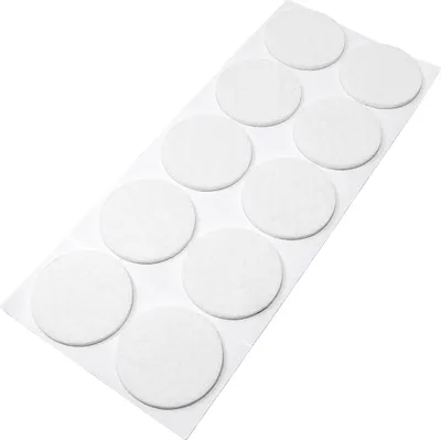 Produktbild von Adsamm® | 10 x selbstklebende Filzgleiter / Weiß / Ø 45 mm / rund / Möbelgleiter aus Filz mit 3.5 mm Stärke