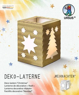 Produktbild von URSUS Deko-Laterne Weihnachten gold