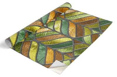 Produktbild von Tulup Möbelfolie - Klebefolie Möbel - Selbstklebende Folie 100x50 cm - Möbelfolie Schrank - Folie für Möbel - Möbelfolie Küche - Wasserdicht - Abwaschbar - Selbstklebend - Luftblasenfrei - Buntglasblätter