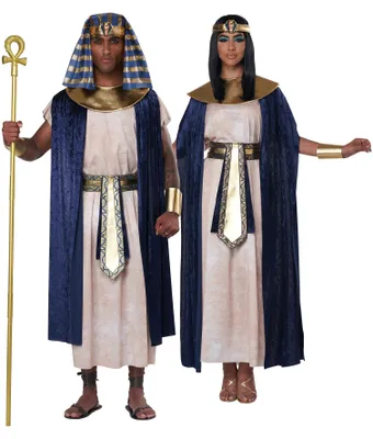 Immagine prodotto di Costume da sacerdote egiziano per carnevale di colore bianco-blu-oro - S / M