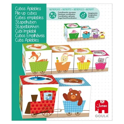 Produktbild von Jumbo Spiele GOULA Stapelturm Wald, Stapelspiel, Stapelspielzeug, Kinder Spielzeug, Turm, 55219