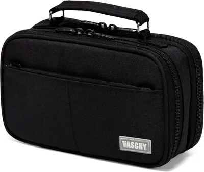 Productafbeelding van Groot etui met 3 vakken, geschikt voor meisjes, jongens, tieners en studenten - Multifunctioneel etui voor school, kantoor en werk, zwart