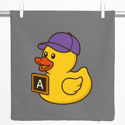 Produktbild von Huuraa Kissenbezug Quietscheente Erziehung Comic Gummiente 40x40cm Steel Grey Baumwolle Dekokissenbezug Geschenkidee