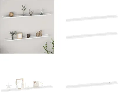 Produktbild von vidaXL Wandregale 2 Stk. Weiß 115x9x3 cm - Wandregal - Wandregale - Wandablage - Wandablagen