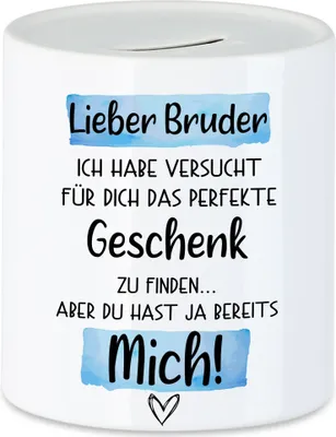 Produktbild von Bruder Geschenk Spardose Mit Spruch Geschwister Brüderchen Humor Sarkasmus Geschenkidee