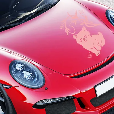 Produktbild von Aufkleber - Autoaufkleber "Baby Kätzchen" 80cm x 53cm hellrosa - Tuning Carystyling Heckscheibe Auto