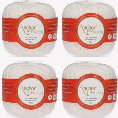 Obrázek produktu pro 4 x příze Anchor Freccia 6 – mercerizovaná bavlněná příze pro háčkování (barva 07901)