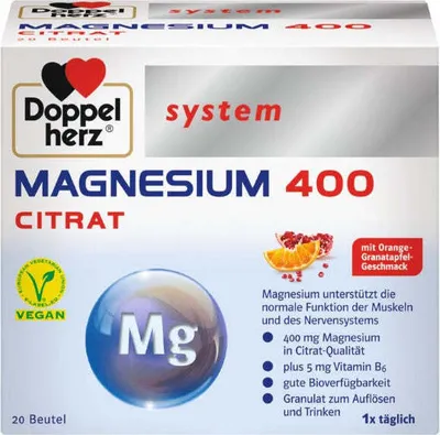 Produktbild von Doppelherz system Magnesium 400 Citrat, 20 St. Beutel