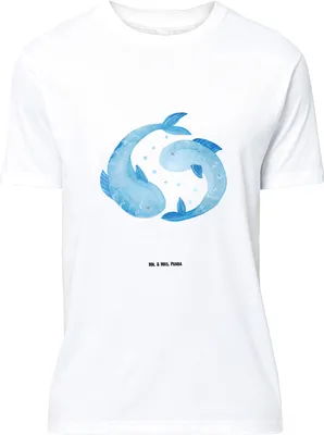Produktbild von Mr. & Mrs. Panda Größe M T-Shirt Sternzeichen Fische - Weiß - Geschenk, Fisch, Geburtstag März, Sternbild, mit Spruch, Shirt, Februar, Tshirt, Herren