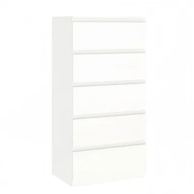 Obrázok produktu pre Komoda s 5 zásuvkami, úzka, biela, vyrobená z MDF, rozmer 60 x 40 x 120,5 cm