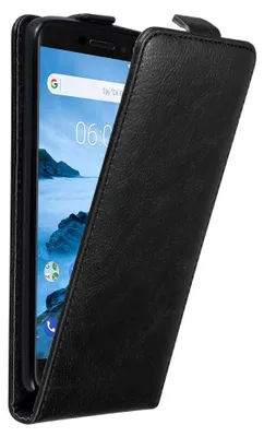 Produktbild von Cadorabo Hülle für Nokia 6.1 Schutz Hülle in Schwarz Flip Etui Handyhülle Case Cover
