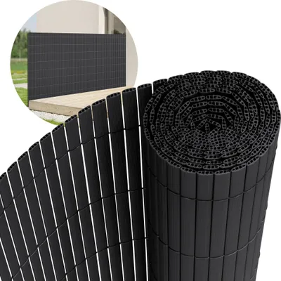 Produktbild von ECD Germany PVC Sichtschutzmatte 120x900 cm, Anthrazit, UV-beständig, Wasserdicht
