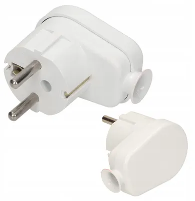 Produktbild von Plast-Rol Winkelstecker Uni-Schuko Erdung Weiß 16A
