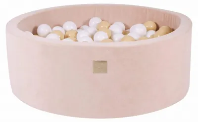 Produktbild von Trockenbad mit 200 Bällen (Weiß, Beige) MeowBaby, 90 x 30 cm, Ecru-Samt