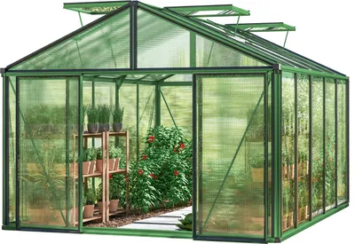Zdjęcie produktu dla GFP szklarnia Asteria 23 Light 311x385 cm - grube panele poliwęglanowe ok. 12 mm - kolor: zielony