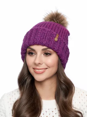 Obrázok produktu pre Dámska pletená čiapka - 8601 - lila