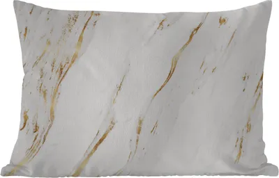 Produktbild von MuchoWow® Outdoor Kissen - Marmor - Gold - Weiß - 60x40 cm - Wetterfest - Lounge Kissen - Zierkissen - Kissen für Innenräume