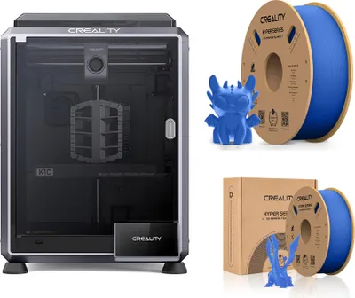 Produktbild von Creality K1C 3D Drucker, mit 2kg Creality Hyper PLA Filament--Blau