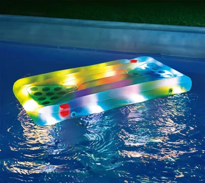 Produktbild von Summer Waves Luftmatratze Aqua Glow Bierpong inkl. LED-Funktion 160x84x19 cm