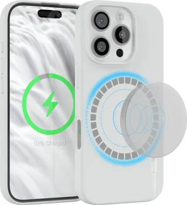 Produktbild von EAZY CASE Silikon MagSafe Handyhülle kompatibel mit Apple iPhone 16 Pro Hülle mit Kameraschutz, Silikonhülle, Schutzhülle Weiß