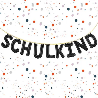 Produktbild von Folienballon Schriftzug Schulkind, Schwarz, ca. 40 cm für Luftbefüllung